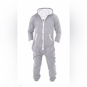 SkylineWears Small Men’s Small Grey Jumpsuit Non Footed Pajama Playsuit